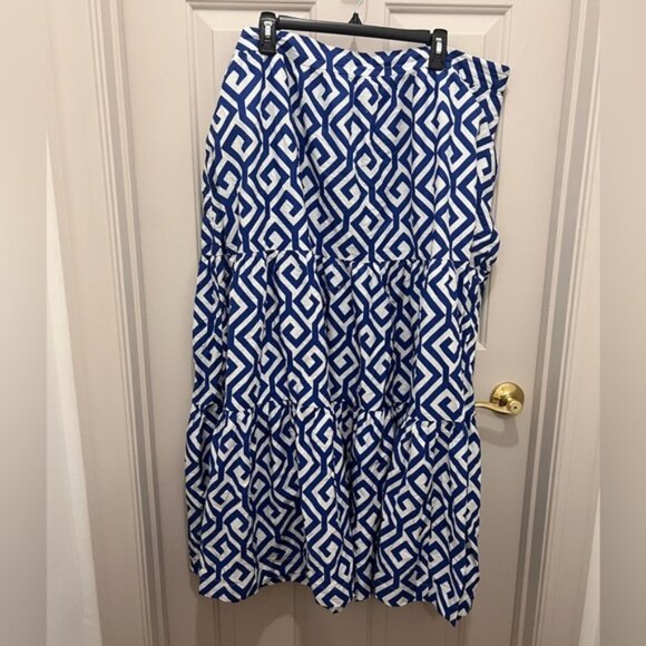 Boden Blue and White Maxi Skirt - US 20/22 - Picture 1 of 4